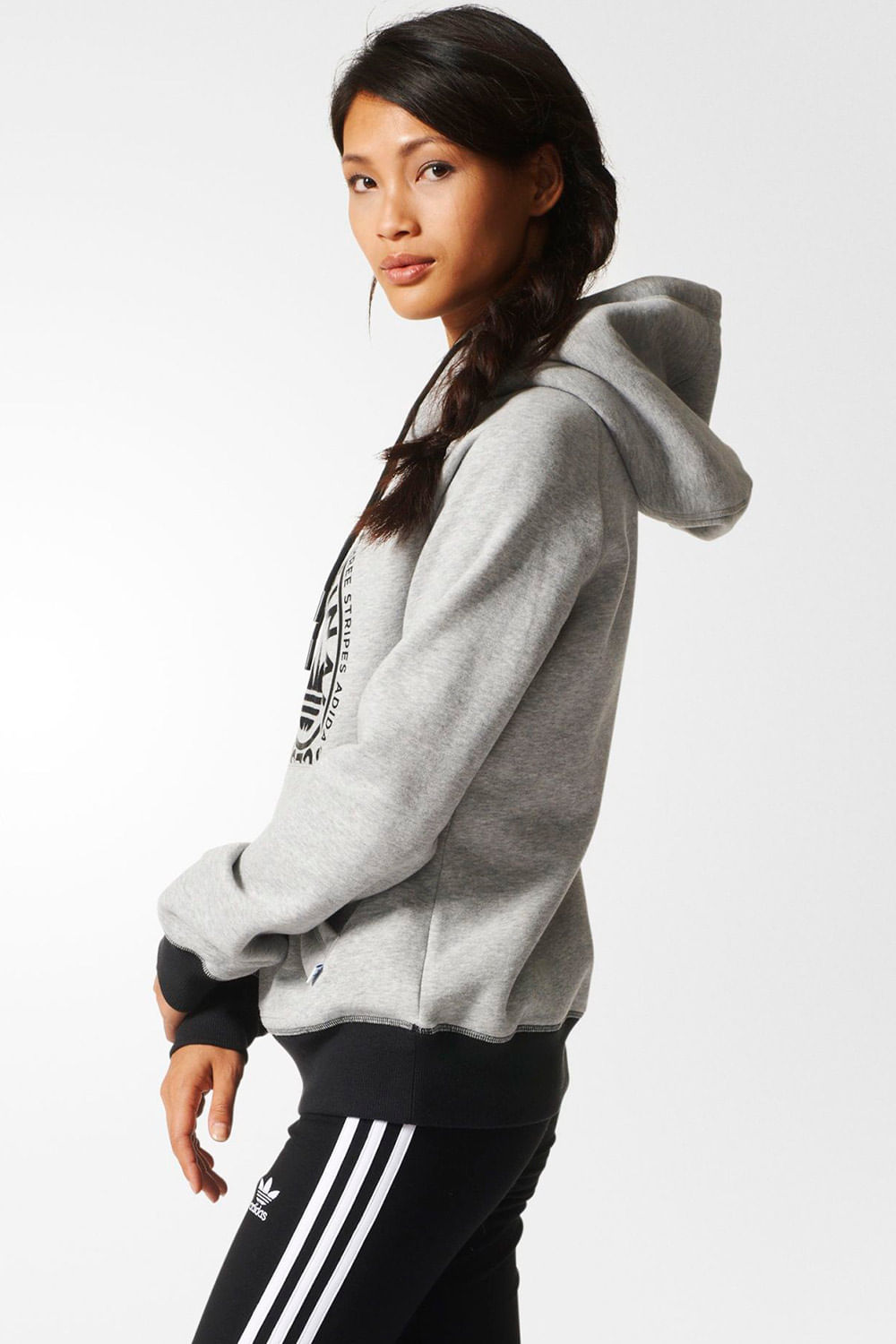 Moletom Adidas Hoodie Fle Heather Babadotop Producao