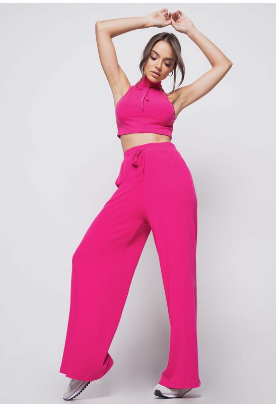 Calça Pantalona Wide Bály Pink - LudiK Moda