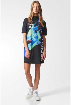 Preto Babados Vestidos Adidas Originals - BabadoTop Preto Babados Vestidos Adidas Originals - BabadoTop
