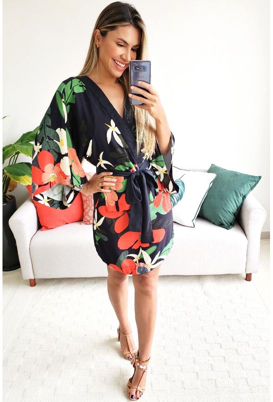 vestido farm kimono