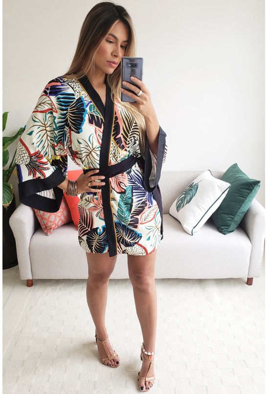 vestido farm kimono
