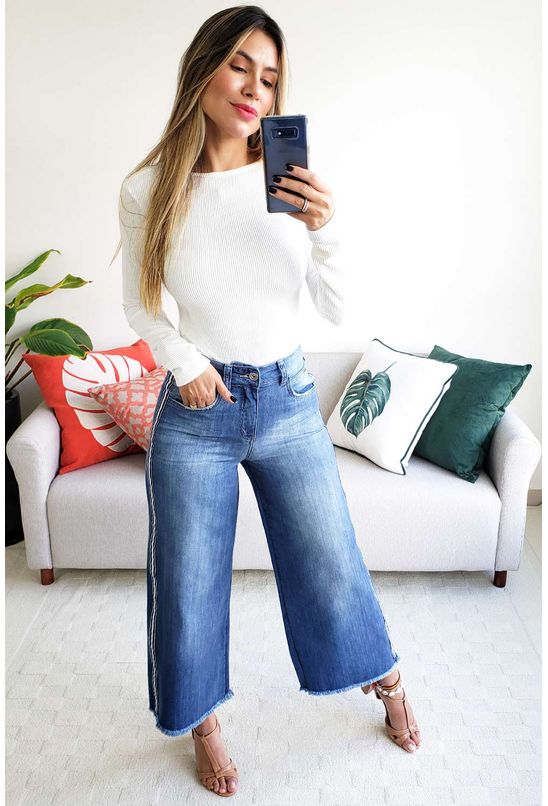 calça pantacourt jeans colcci