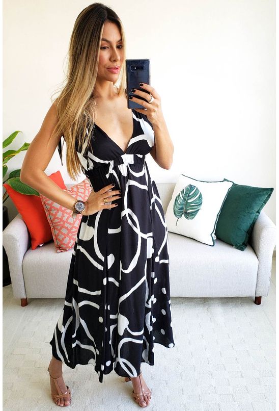 vestido maxi caju
