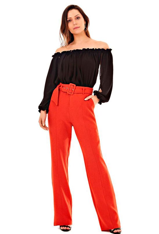 calça alfaiataria cós alto