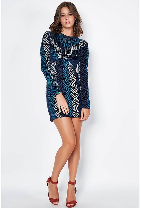 vestido veludo bordado