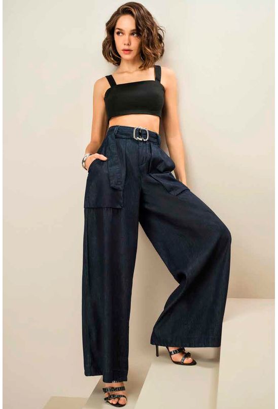 calça pantalona morena rosa