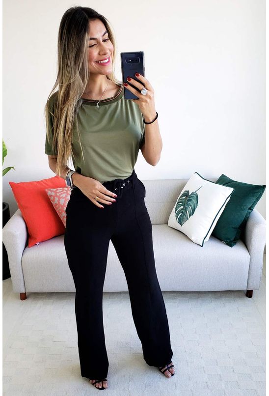 calça alfaiataria cós alto