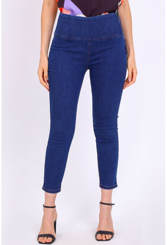 Calça Jeans Jegging Super Alta com Recortes