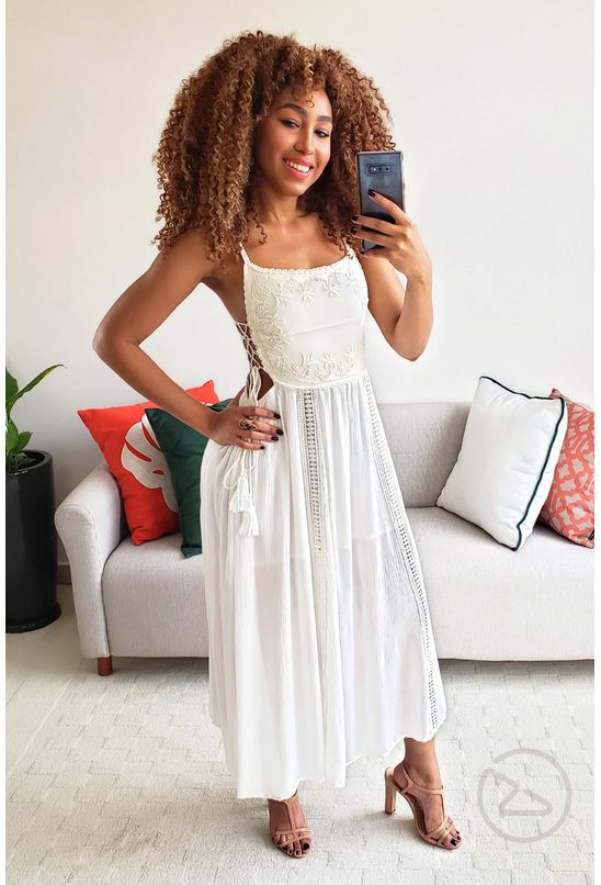 vestido branco farm