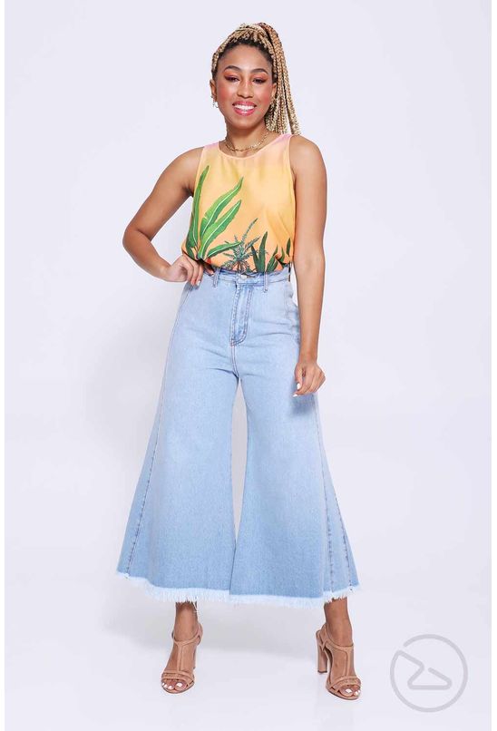 calça pantalona jeans farm