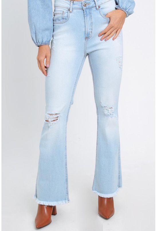 Calça jeans slim flare farm - Babadotop