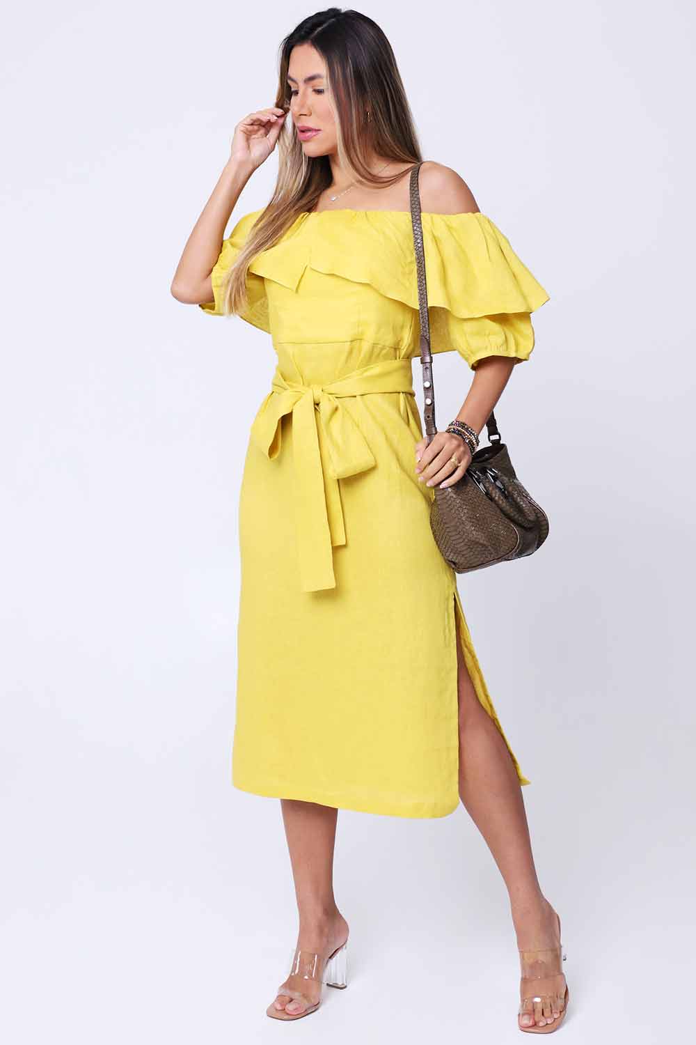 vestido amarelo animale