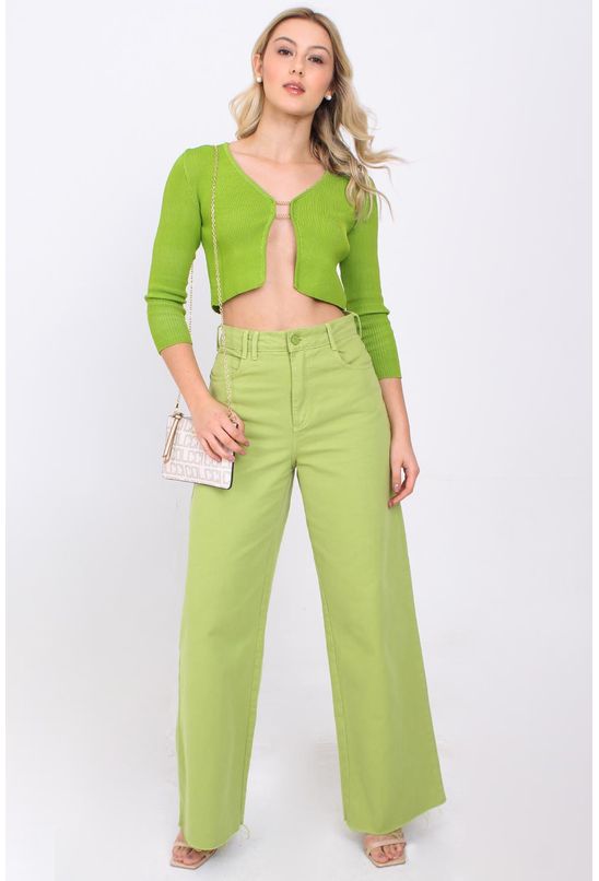 Regata De Tricot Cropped Rib - Animale