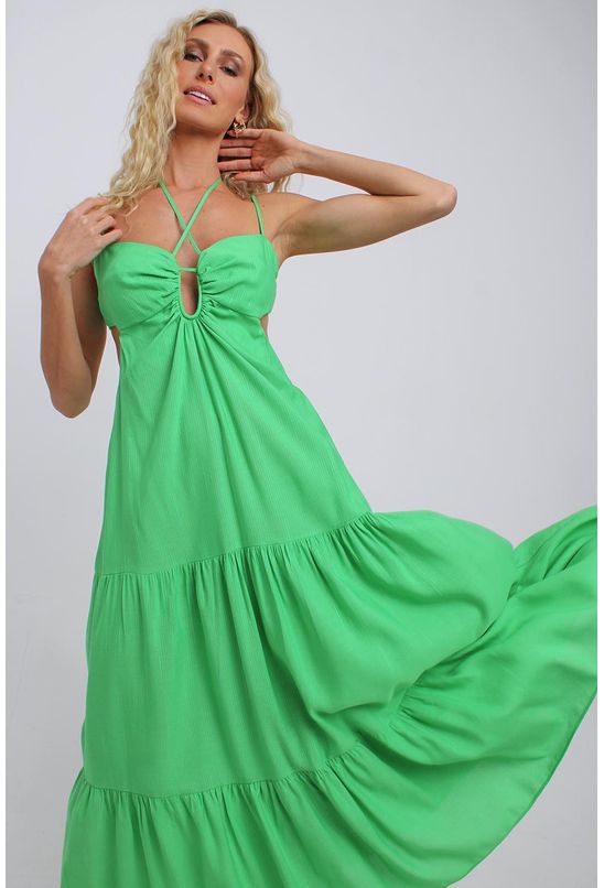 Vestido-cropped-gota-com-franzido-farm-esquerda