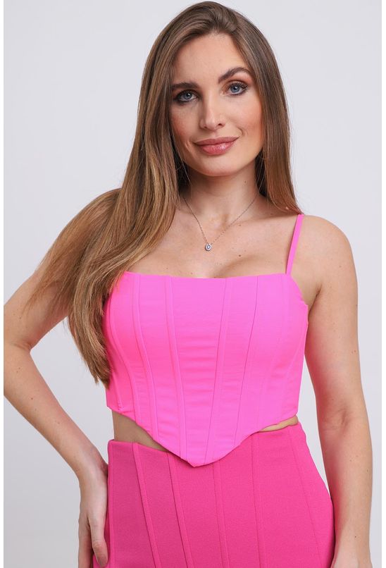 Top corset de alça rosa - Babadotop