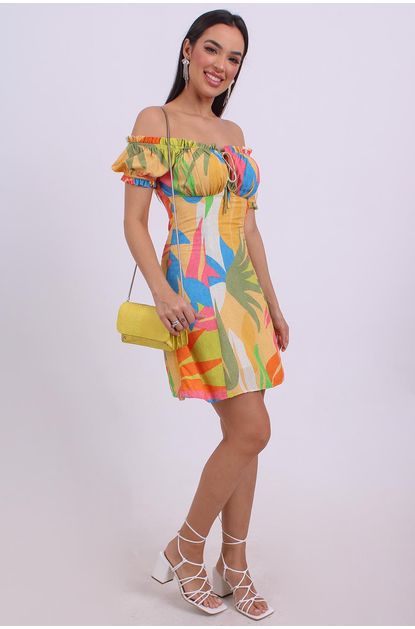 Vestido-curto-ombro-a-ombro-jardim-em-cores-pequia-esquerda