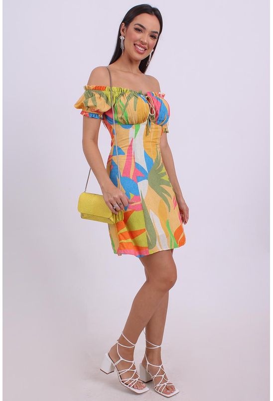 Vestido-curto-ombro-a-ombro-jardim-em-cores-pequia-esquerda