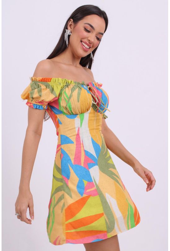 Vestido-curto-ombro-a-ombro-jardim-em-cores-pequia--principal
