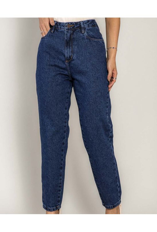 Calça Jeans Feminina Mom 101 Vibes 100% Algodão 00101 Escura