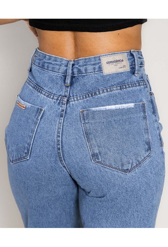 Calça Jeans Feminina Mom 101 Vibes 100% Algodão 00101 Média