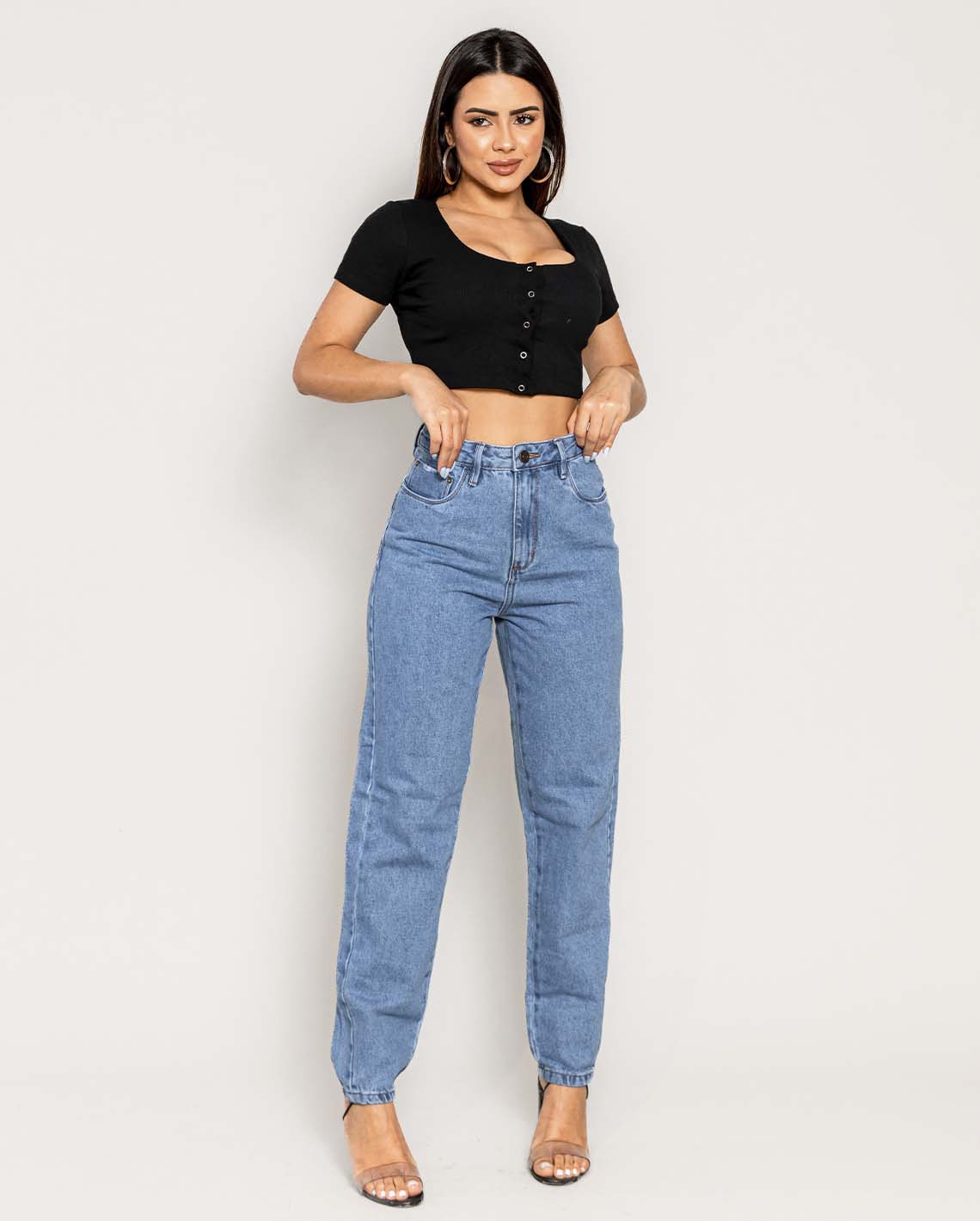 Calça Mom Jeans  Calça Feminina Top Jeans Nunca Usado 77697670