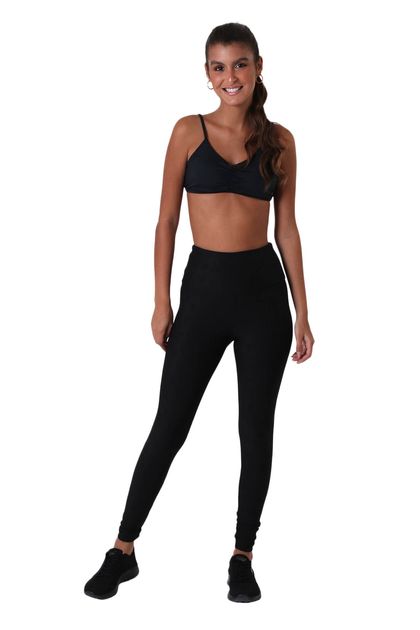 Calça Legging Feminina Jacquard EcoMade Preto - Babadotop