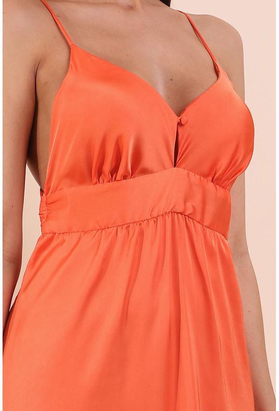 Vestido-midi-satin-laranja-pequia-detalhe