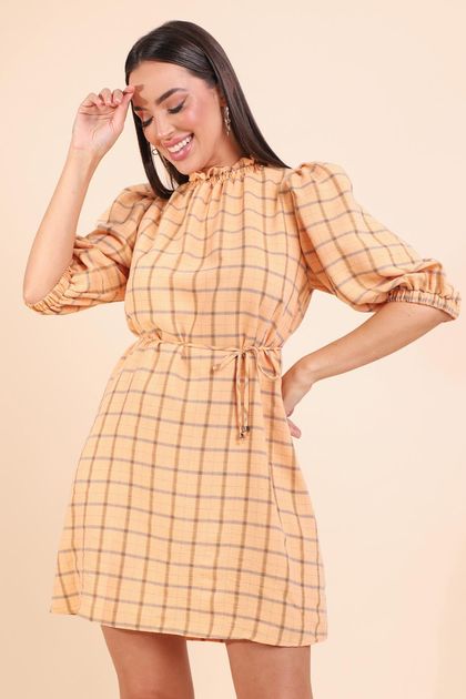 Vestido-curto-amarelo-madras-pequia--principal Vestido-curto-amarelo-madras-pequia--principal