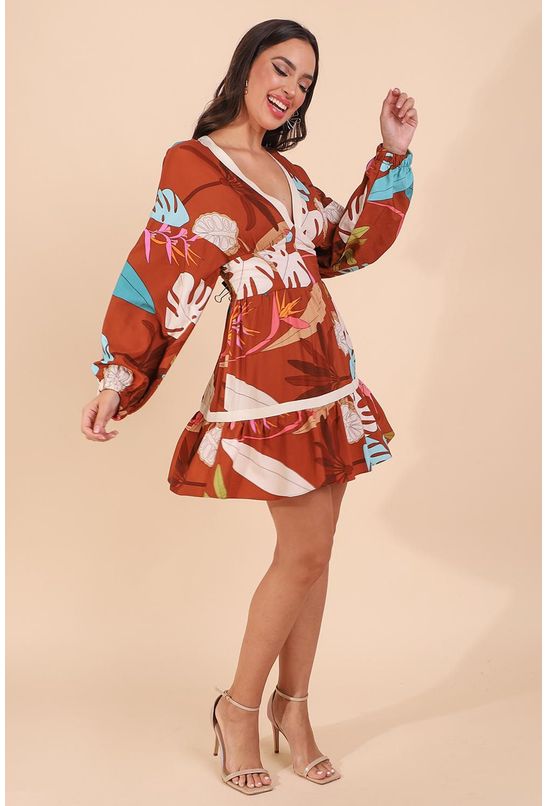 Vestido-curto-manga-flor-de-cacau-pequia-esquerda