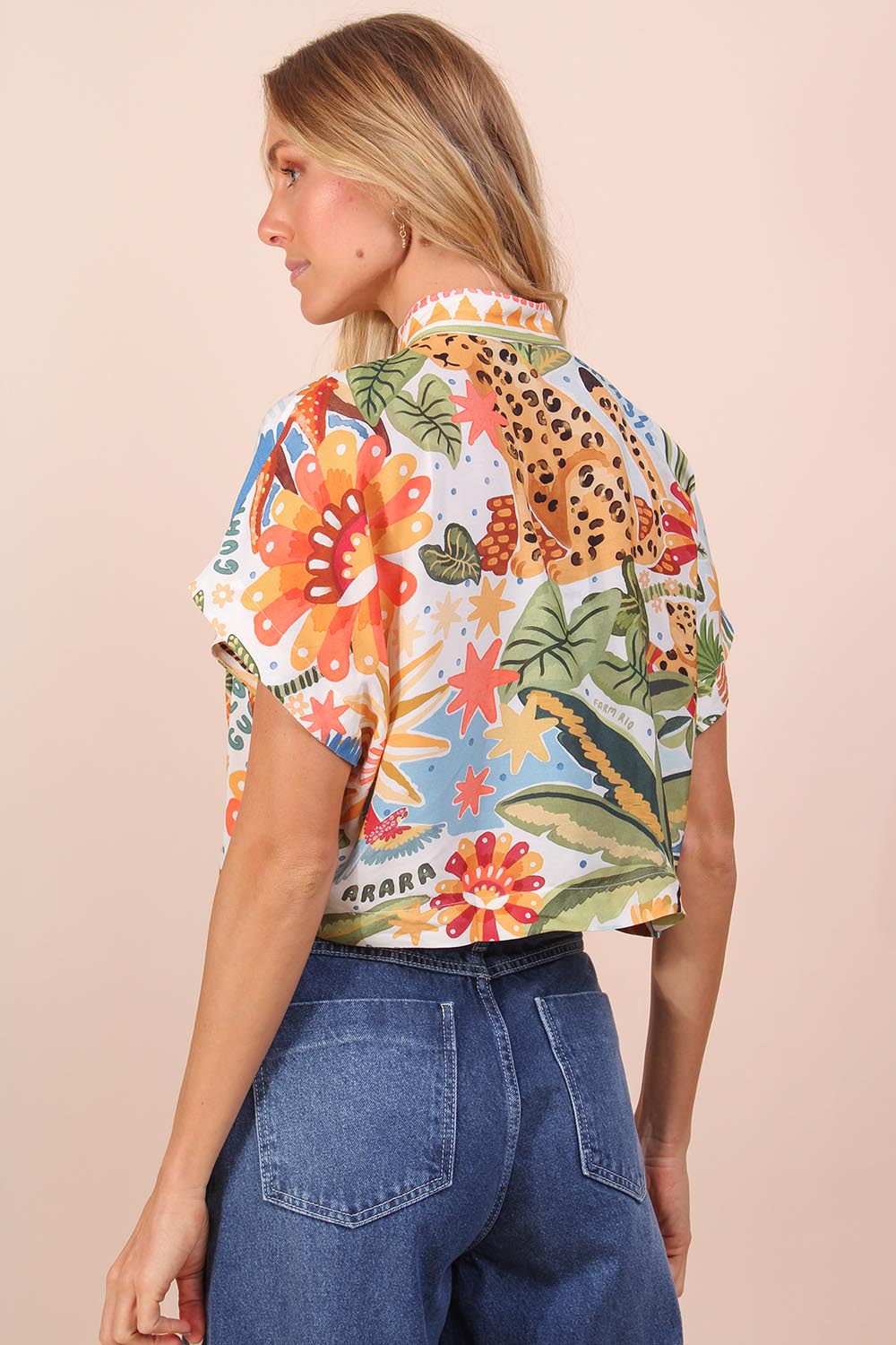 Camisa Cropped Tropical Do Brasil Farm Babadotop