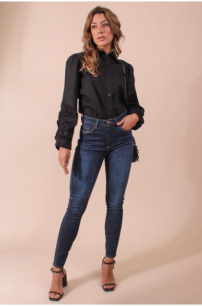 Calca-jeans-skinny-basica-high-dark-blue-animale-esquerda