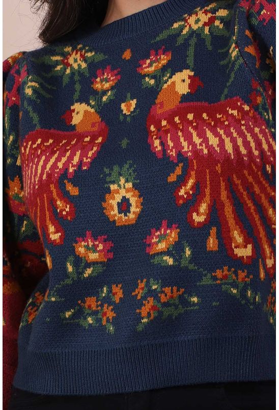 Sweater-tricot-realeza-floral-farm-detalhe