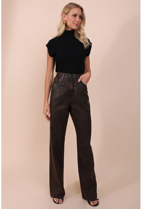 Calca-jeans-reta-like-leather-marrom-animale-jeans-esquerda