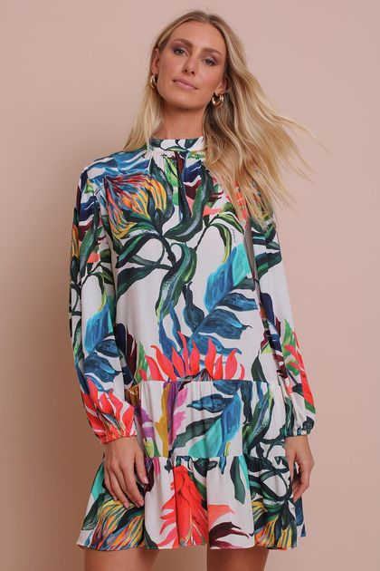 Vestido-curto-manga-balone-bromelia-em-cor-pequia--principal Vestido-curto-manga-balone-bromelia-em-cor-pequia--principal