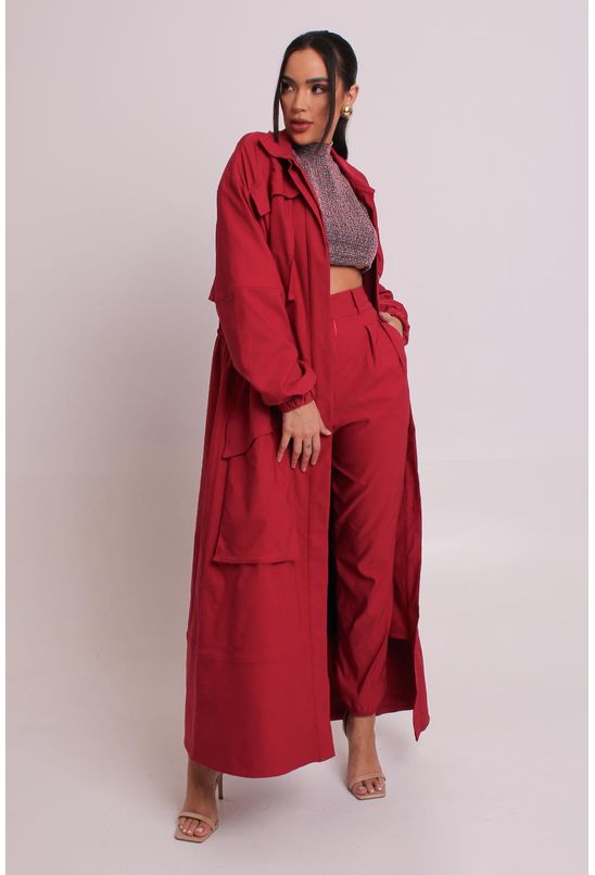 Casaco trench best sale coat feminino vermelho