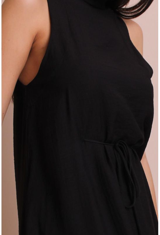 Vestido-midi-assimetrico-preto-e-offwhite-labrava-detalhe