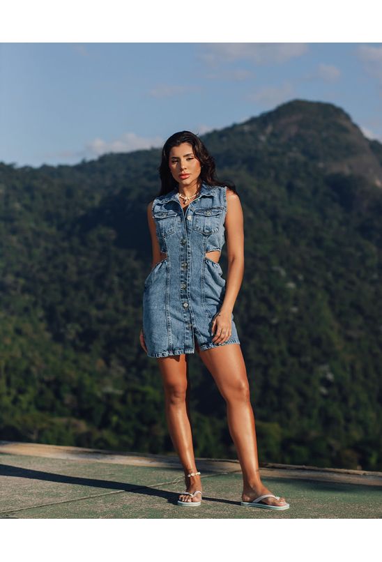 Vestido best sale jeans consciência