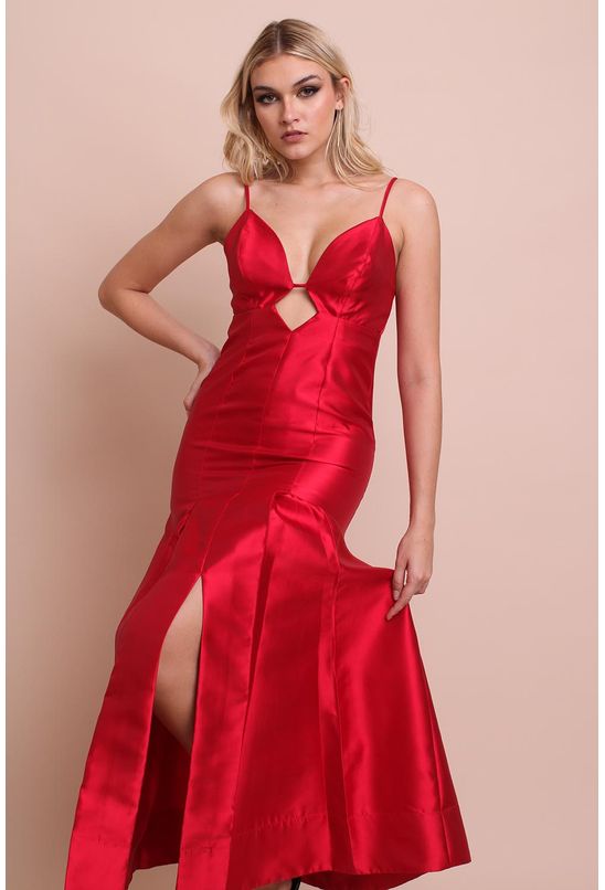 Vestido midi princesa vermelho labrava - Babadotop