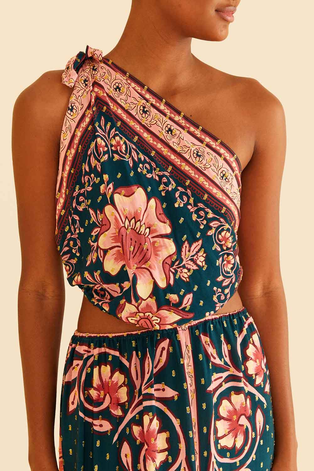 Vestido cropped jardim boho ri farm - Babadotop