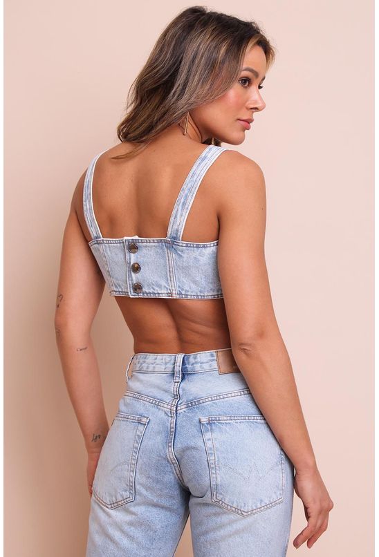 Top-jeans-com-alca-detalhe-pences-animale-jeans-centro Top-jeans-com-alca-detalhe-pences-animale-jeans-centro