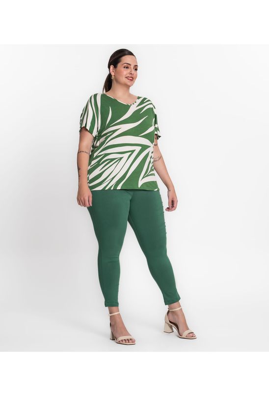 Legging Feminina Plus Size Bengaline Secret Glam Verde - Babadotop