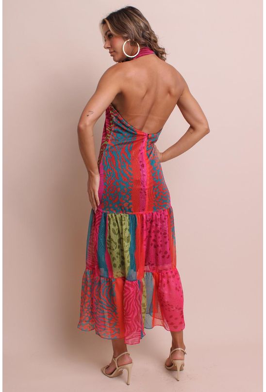 Vestido-midi-chiffon-laco-savana-neon-pequia-centro