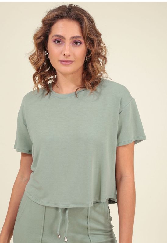 BLUSA MALHA MANGA CURTA - Babadotop