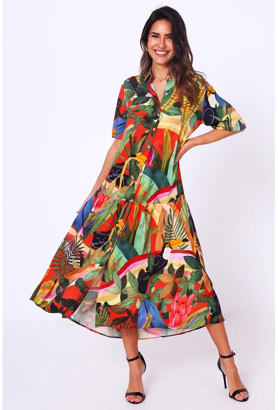 vestido camisa nó farm