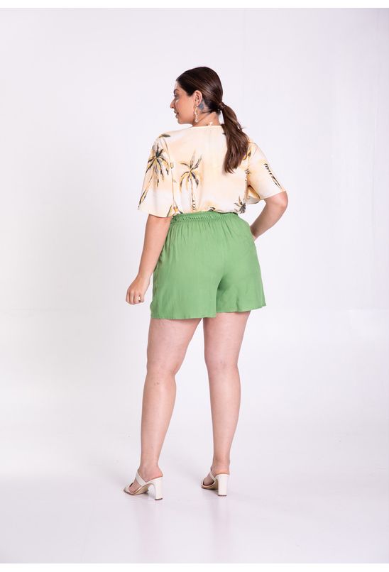 Shorts Plus Size em Viscose com Elástico Cós - Babadotop