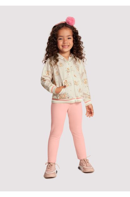 Conjunto Infantil Menina Xadrez com Textura Rosa - Alakazoo