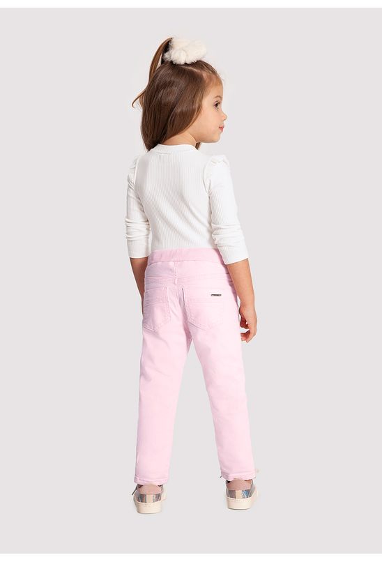 Calça Jeans Infantil Menina com Forro Malha - Babadotop