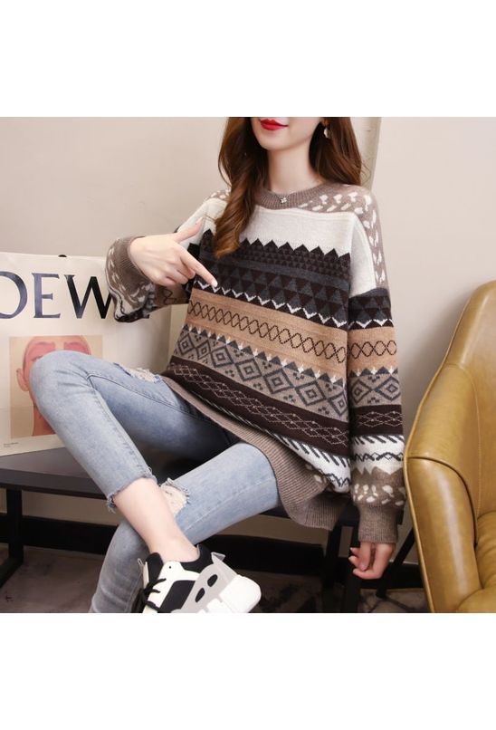 Blusa-de-tricot-listrada-marrom--principal