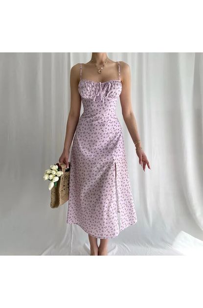 Vestido-midi-acinturado-com-fenda-frontal-floral-rosa-principal
