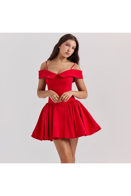 Vestdo-curto-evase-vermelho Vestdo-curto-evase-vermelho